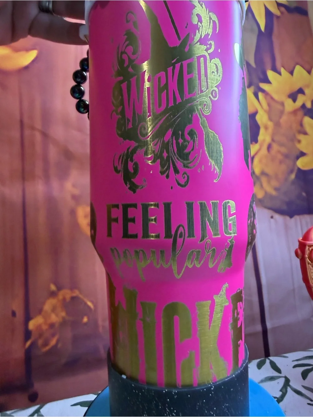 40oz Custom Engraved Wicked Tumbler with Iridescent bling